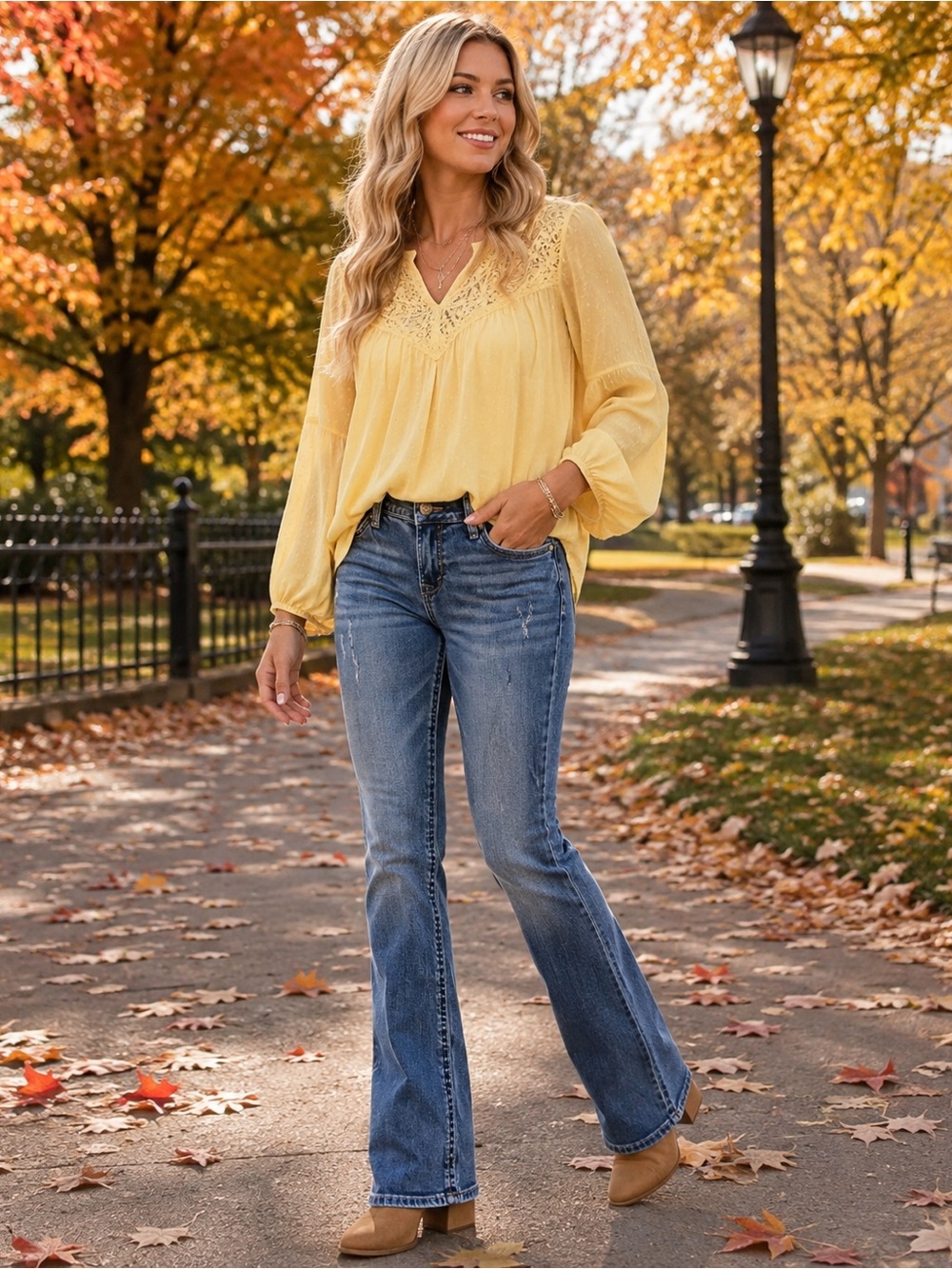 Women's Light Blue Bootcut Jeans
